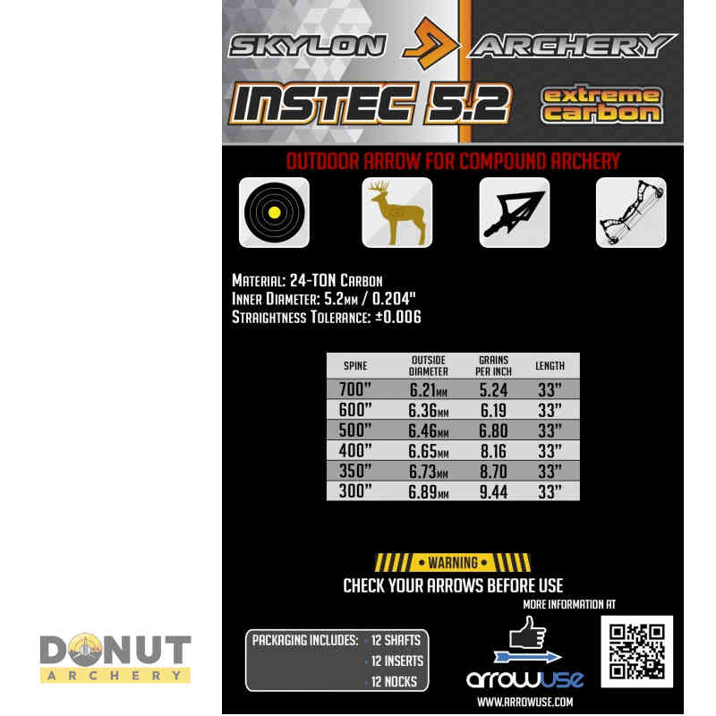 Fleches Carbone Skylon INSTEC (par 12)