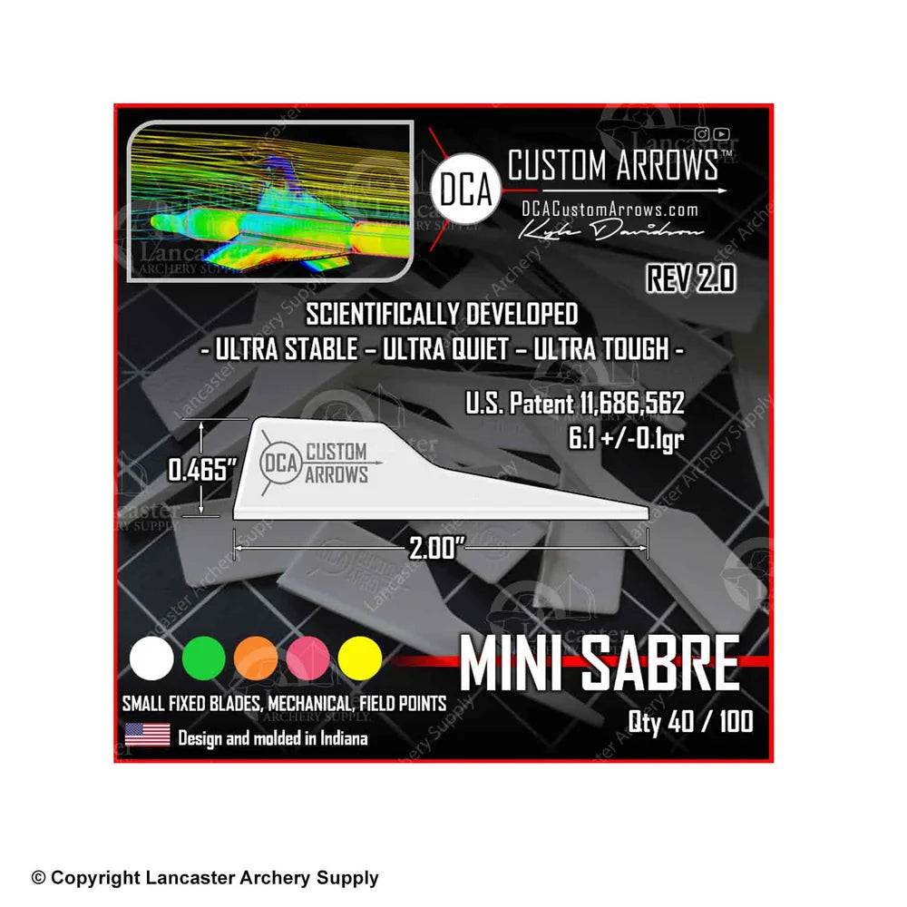 Plume de flèche Plastique DCA Mini Sabre (par 100)