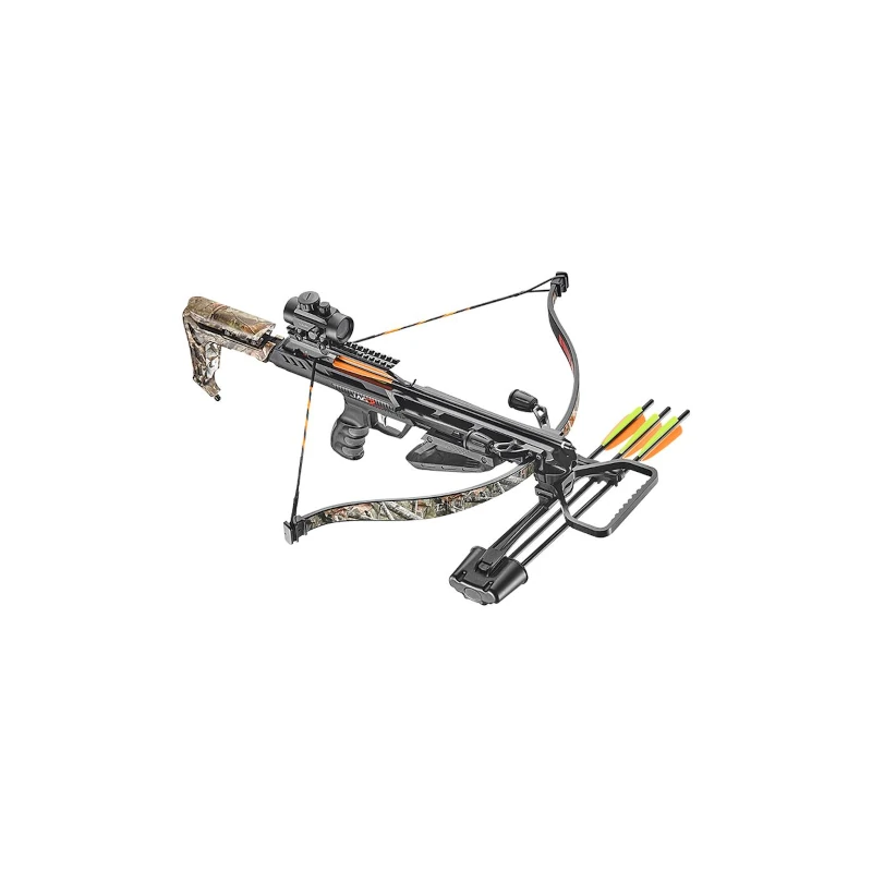 Arbalete Classique Ek-Poelang Jag 2 Pro Deluxe Camo 260fps 175lbs Avec Lunette De Visee Et Accessoires