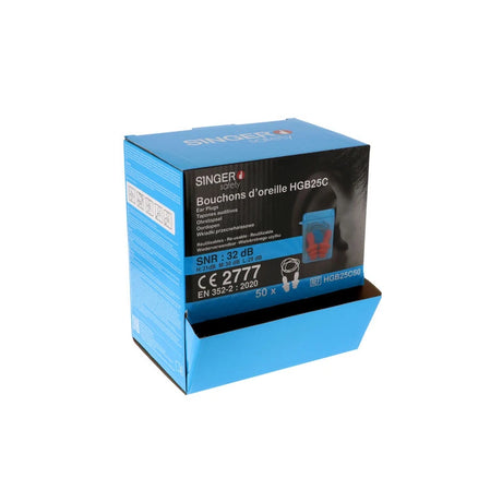 Bouchons d&#39;oreille en TPE avec étui - 50 paires